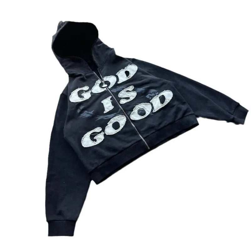 God is Good Retro Zip-Up Hoodie™