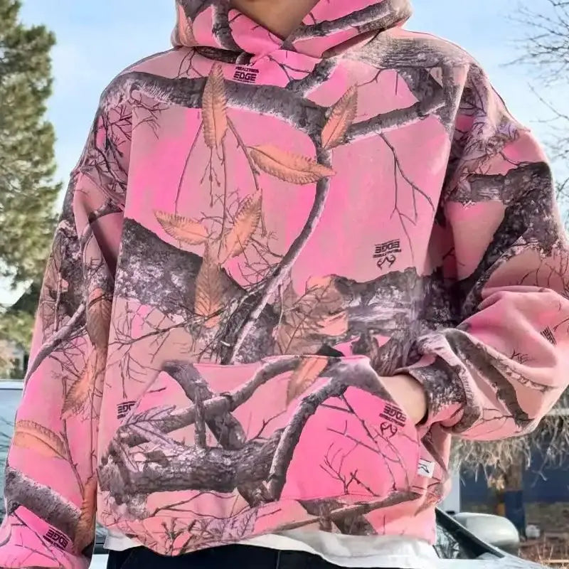 Retro Pink Camo Zip-Up Hoodie™