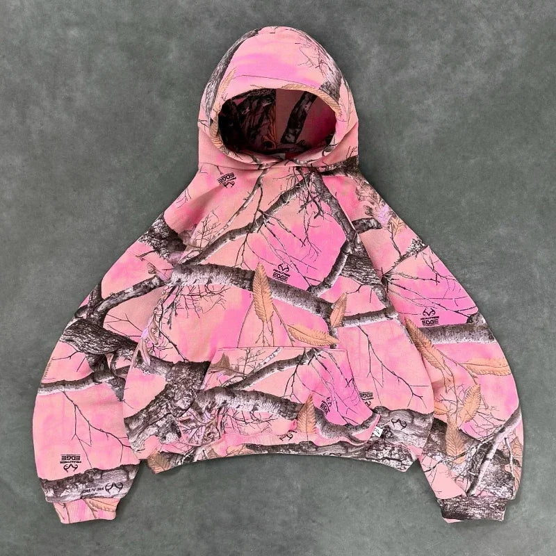 Retro Pink Camo Zip-Up Hoodie™