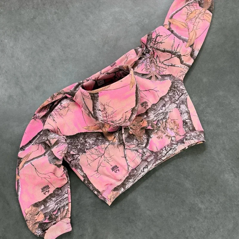 Retro Pink Camo Zip-Up Hoodie™