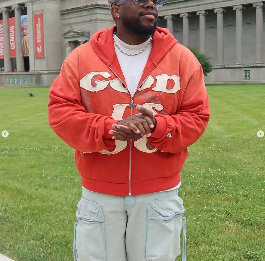 God is Good Retro Zip-Up Hoodie™